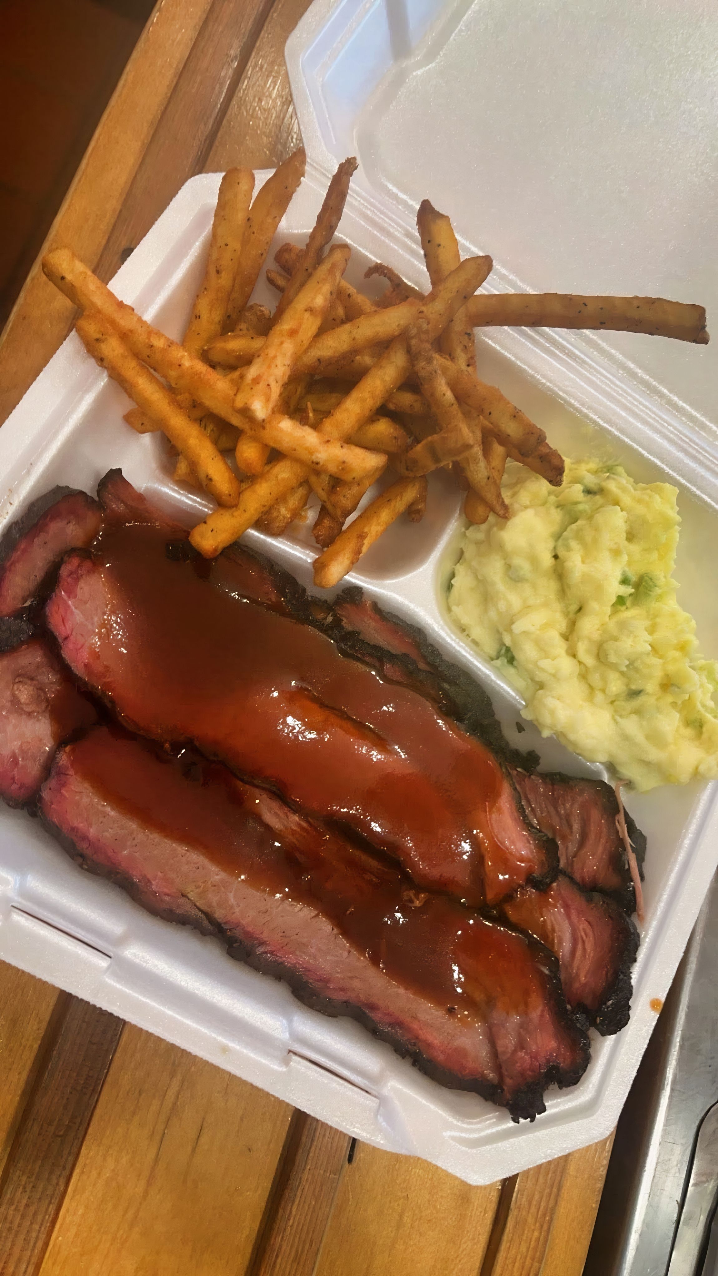 Firehawk Smokehouse — smoked brisket plate in Wichita Falls, TX
