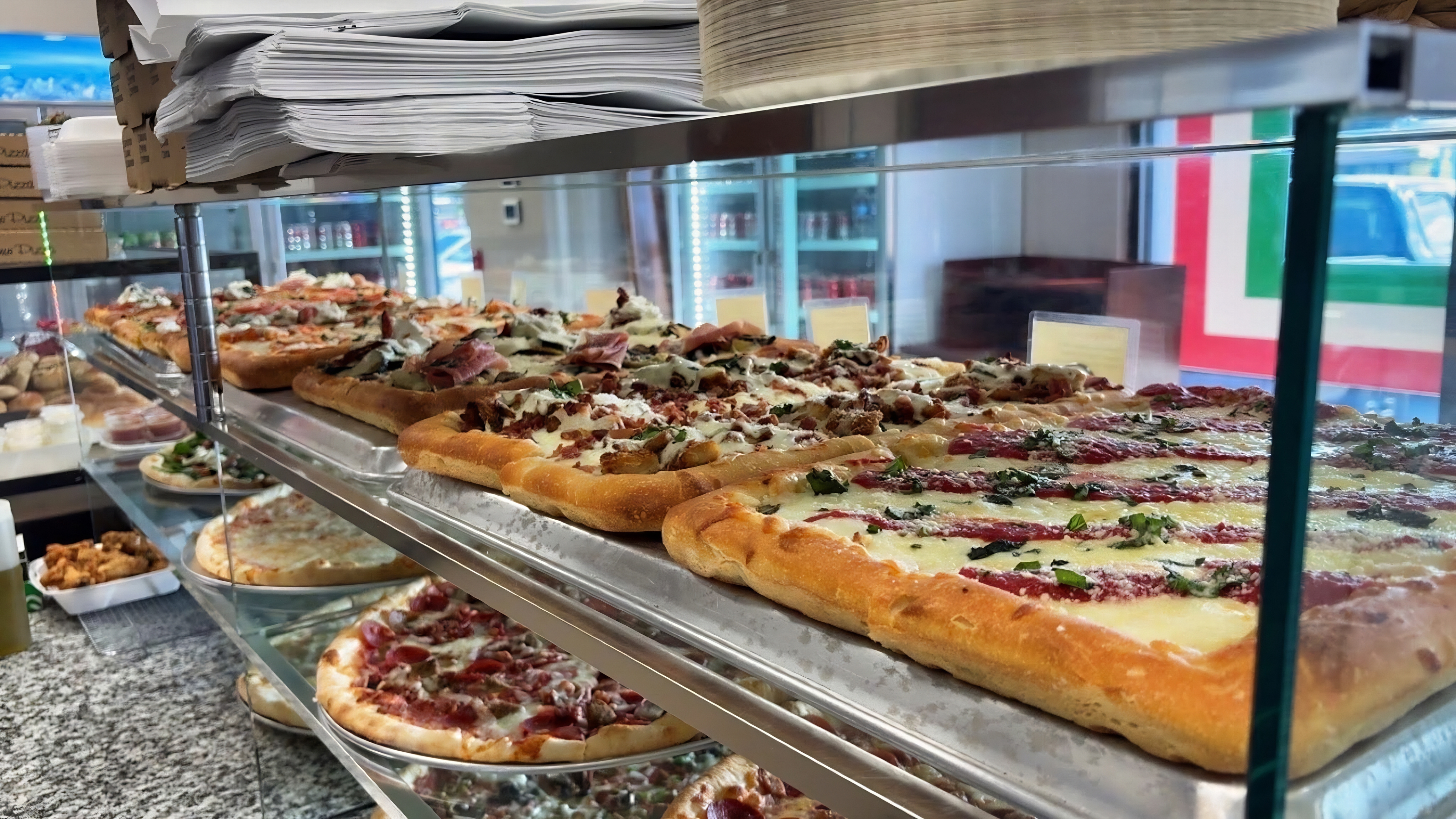 Mario's Pizza display case