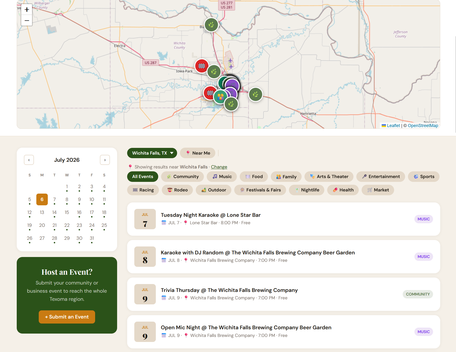 Texoma Living event calendar
